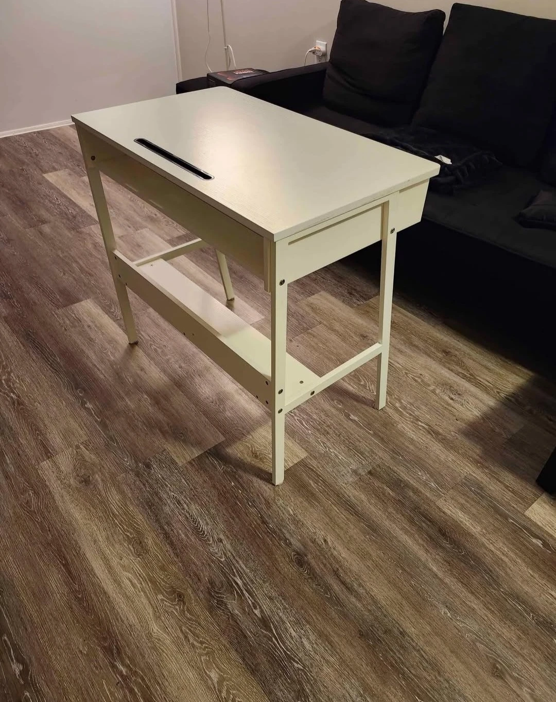 IKEA White Desk with Storage Shelf - photo 3