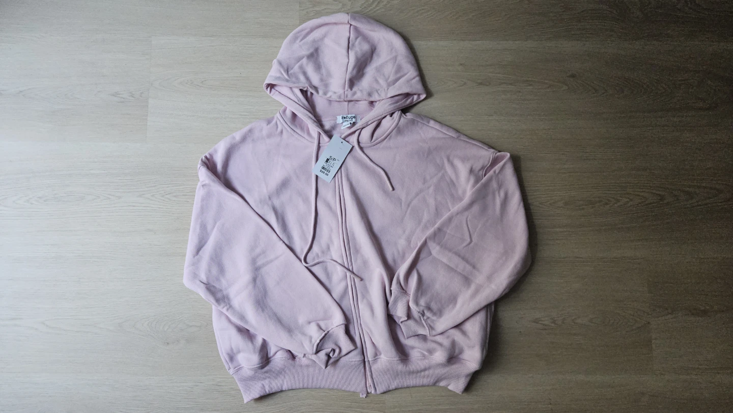 Baby Pink zip up hoodie (New)