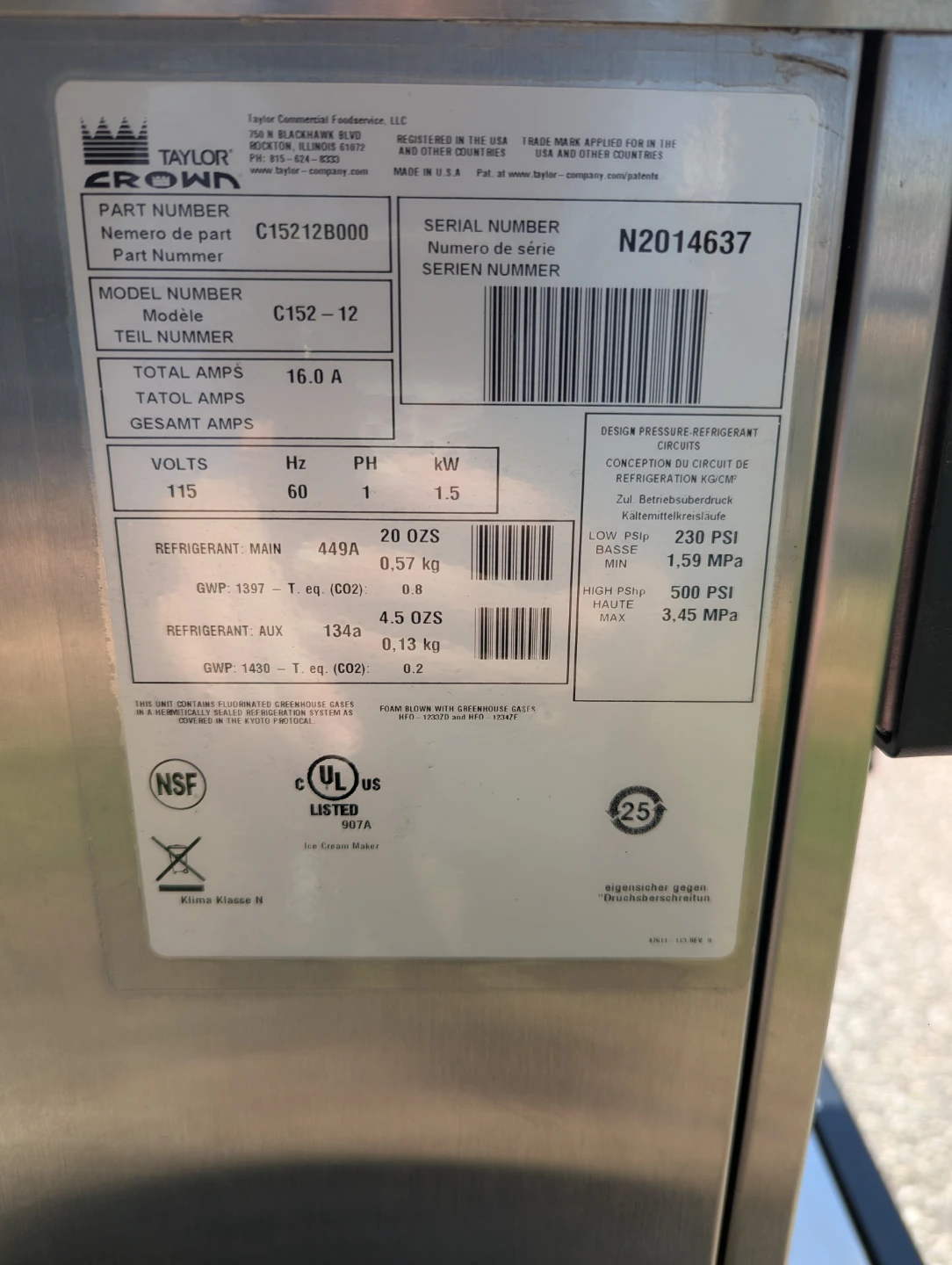 Taylor C152-12 Ice Cream Maker - photo 5
