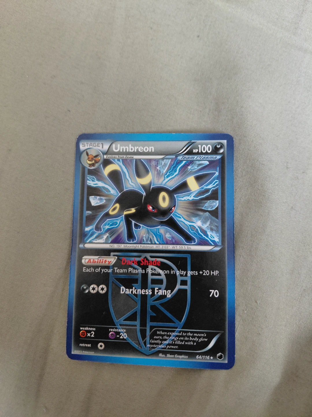 Umbreon Team Plasma Pokémon Card