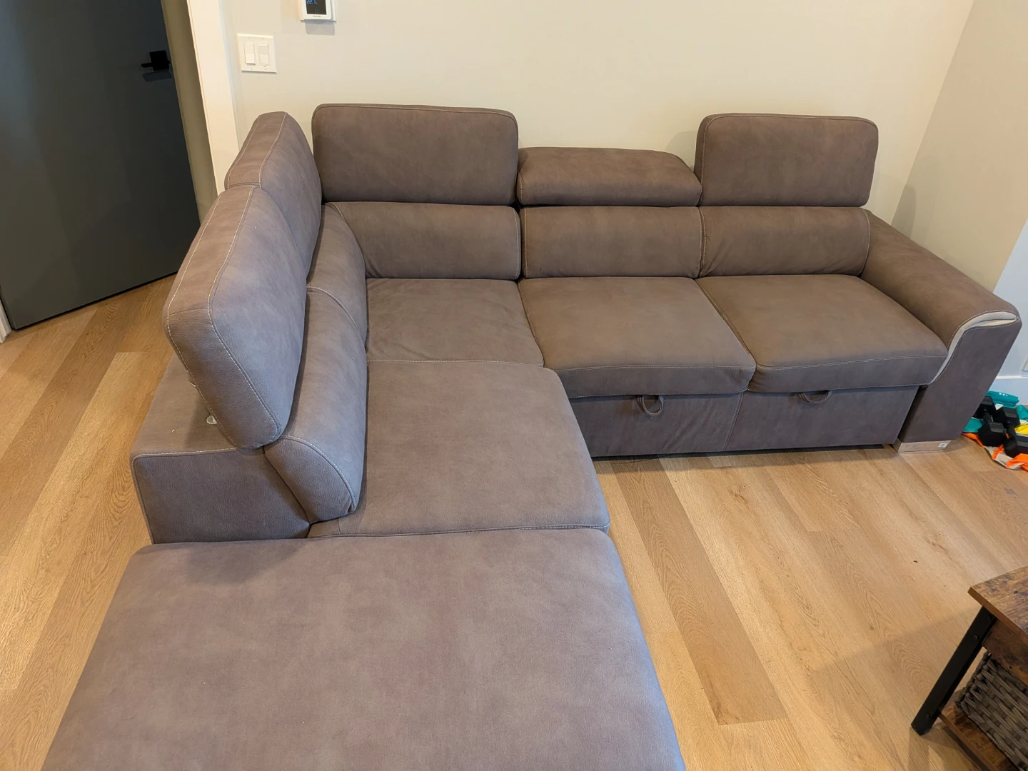 Brownish Sectional Sofa with Storage and bed (3- pieces) - photo 2
