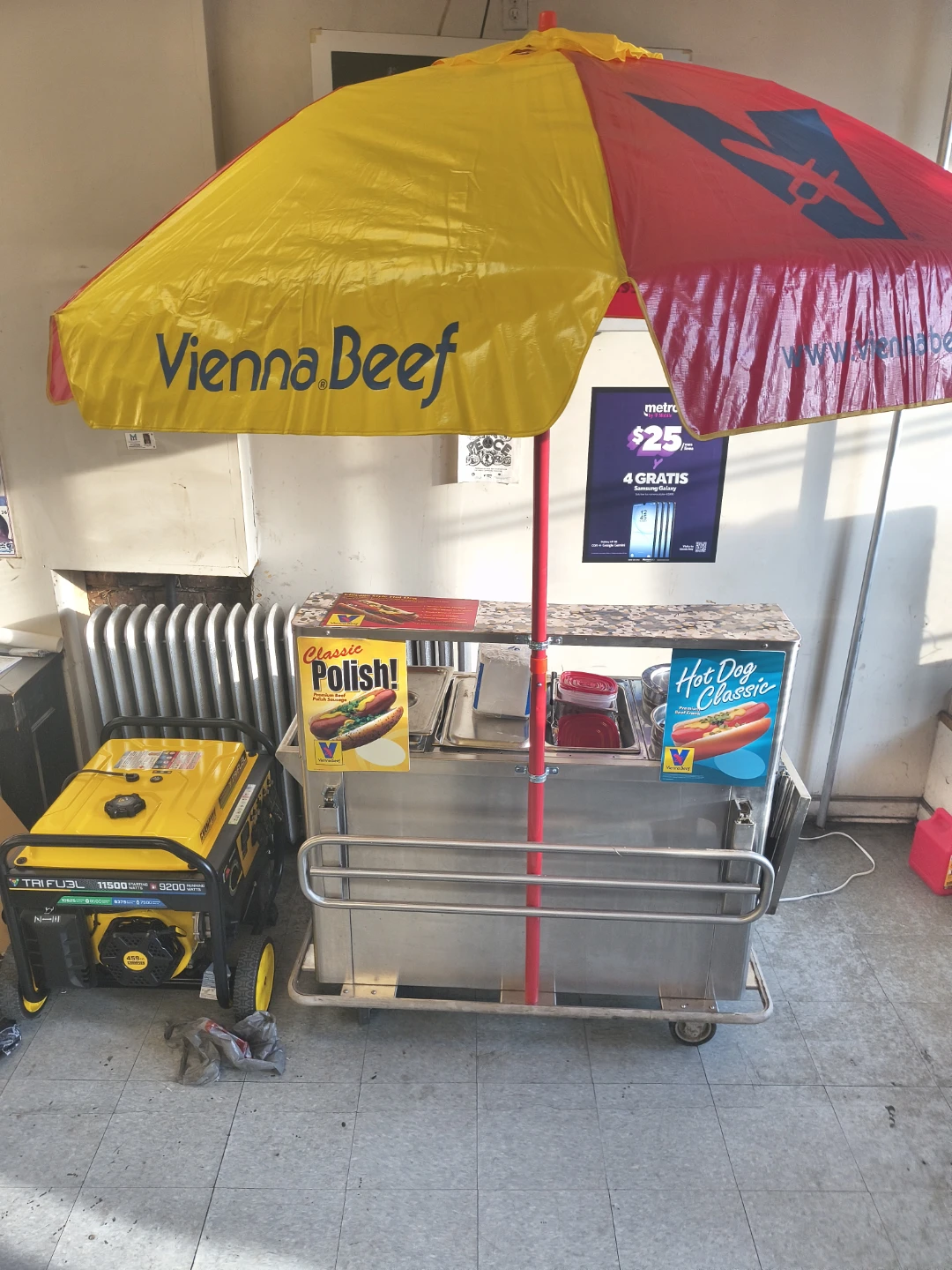 Vienna Beef Hot Dog Cart with Generator