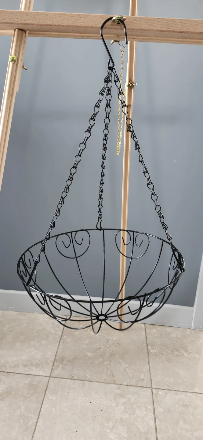 Black Metal Hanging Planter Basket with Liner 7 available - photo 2
