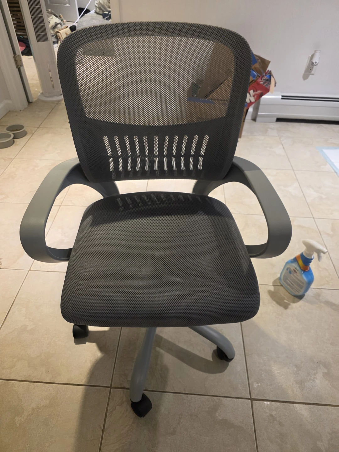 Grey mesh office chair
