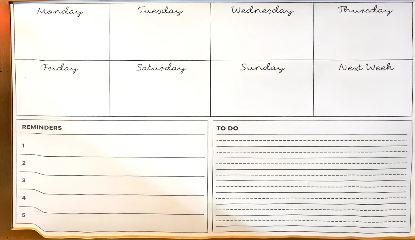 Weekly Planner Whiteboard with Gold Frame - photo 2