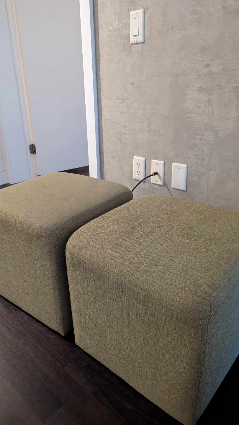 Used EQ3 ottomans