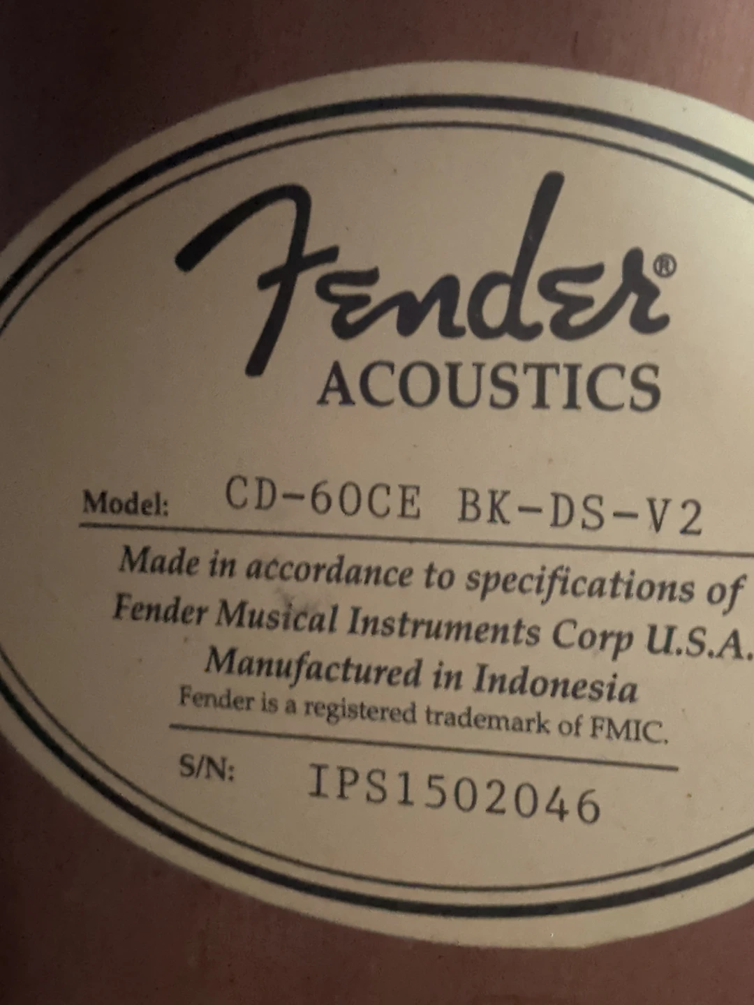 Fender CD-60CE BK-DS-V2 Acoustic Guitar - photo 2