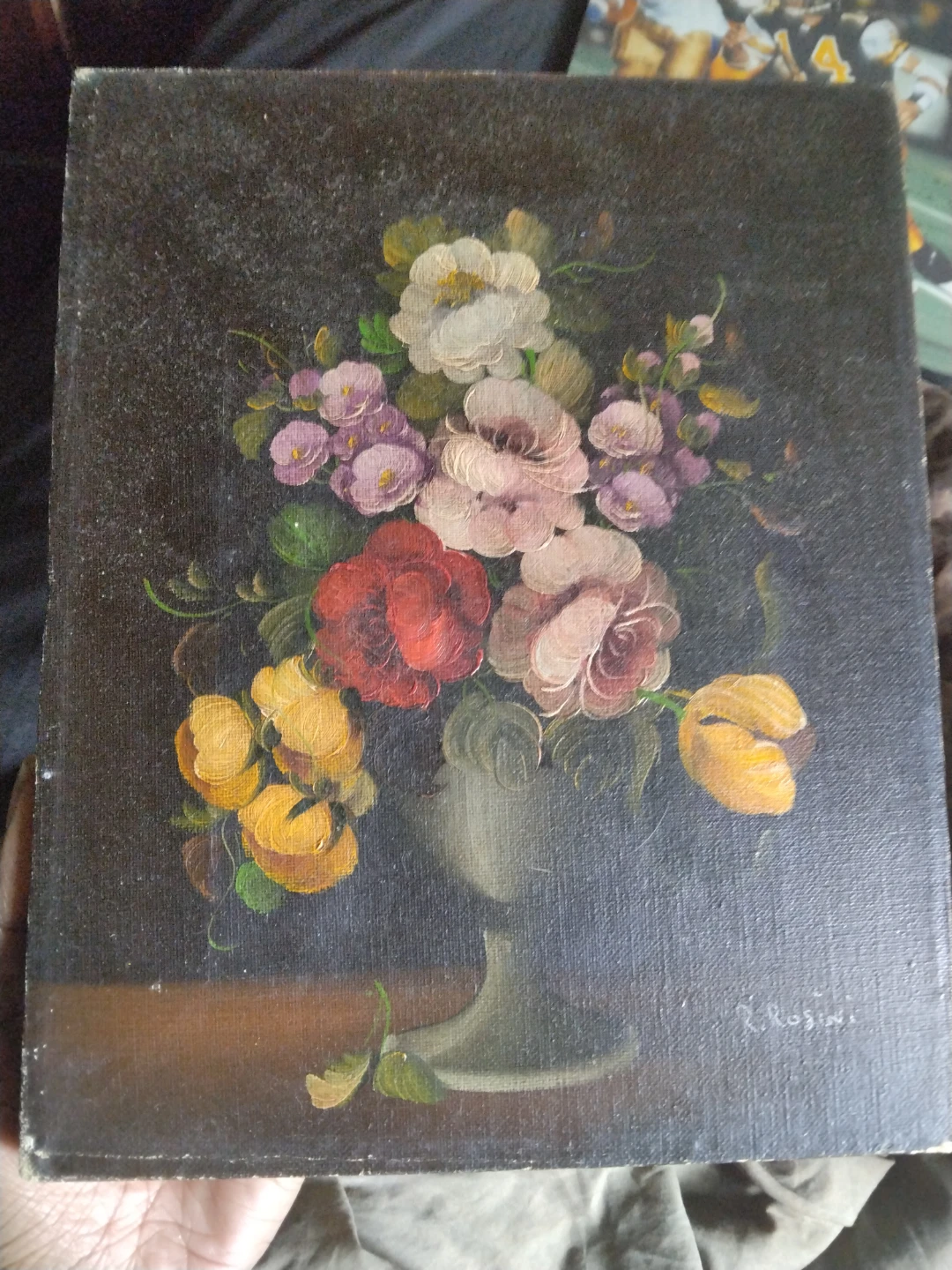 R. Rosini Floral Still Life Oil Painting
