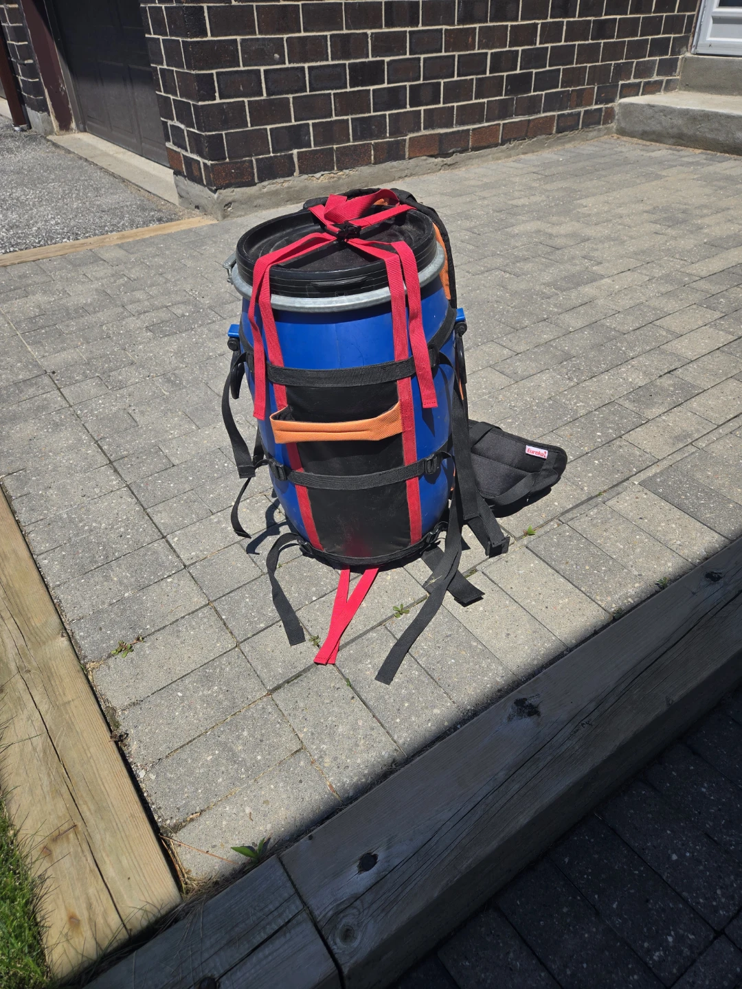 Blue Drum Backpack with Red Straps - photo 3