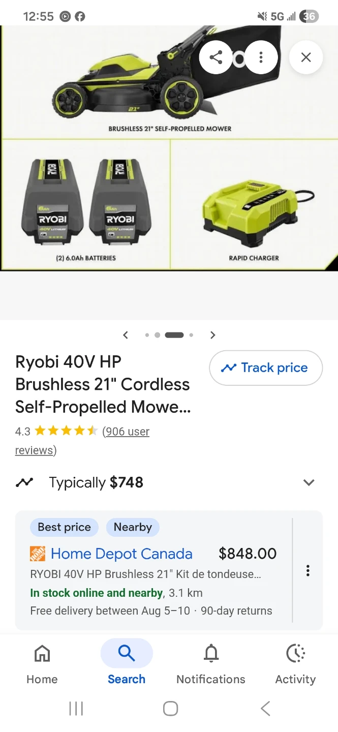 Ryobi 40V Self-Propelled Lawn Mower - 20 inch - photo 2