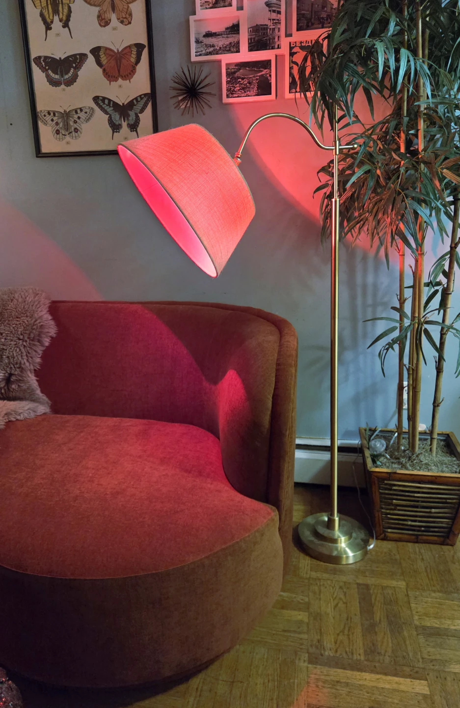 Funky Gold & Burlap Reading Lamp - photo 2