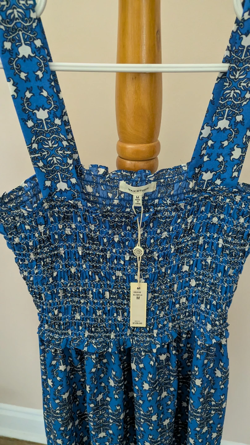 Max Studio Blue Floral Maxi Dress Size M - photo 4