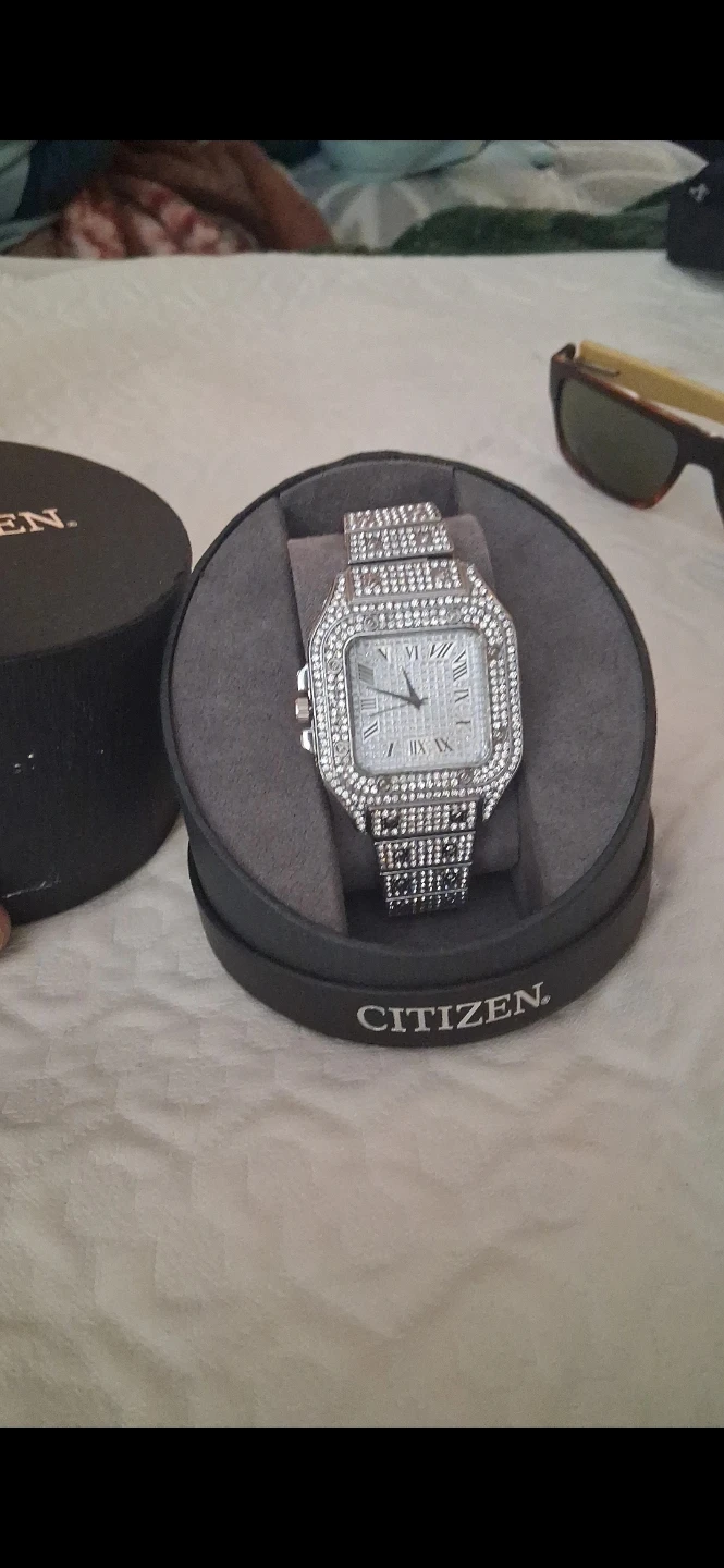 Citizen Watch with Cuban Link Chain and Cross Necklace Set - photo 2