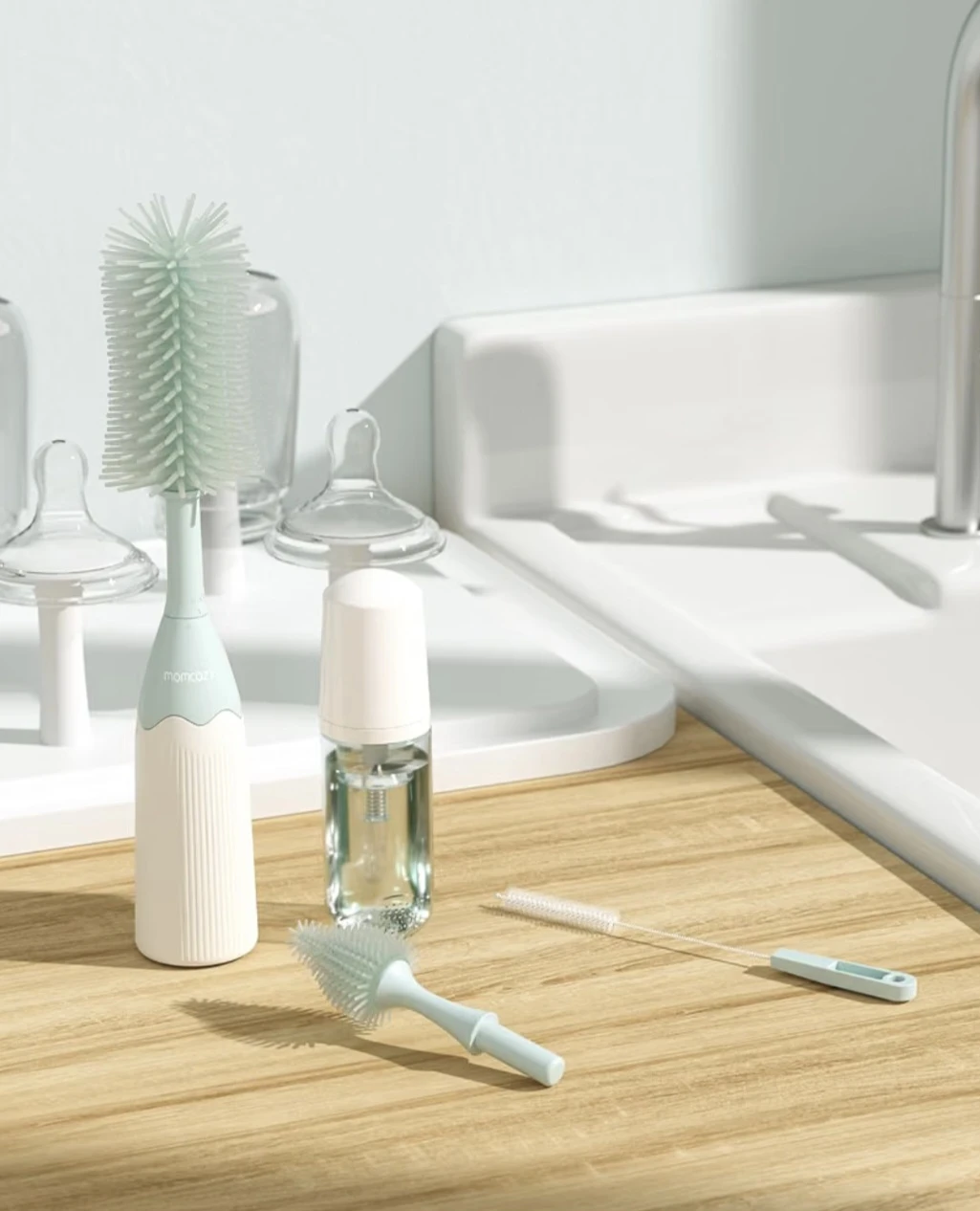Momcozy Press Foaming+ Cleaning Bottle Brush Set - photo 3