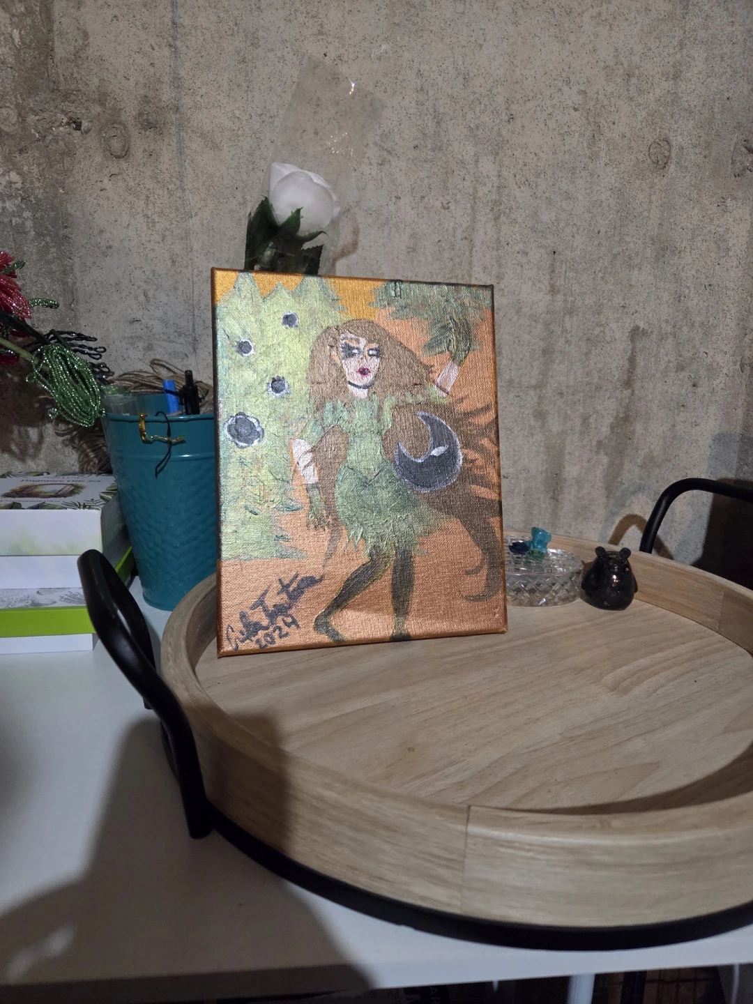 Original Painting of Woman with Moon - photo 5