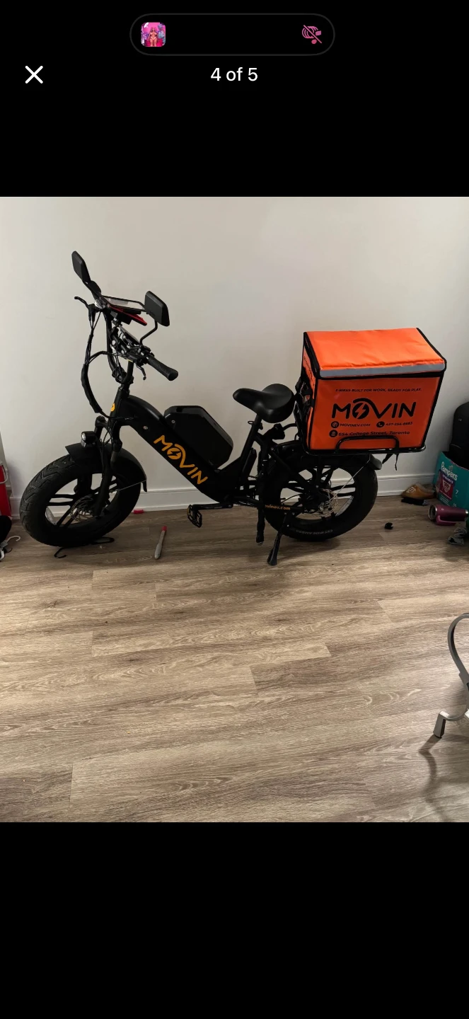 Movin electric fat bike with delivery box