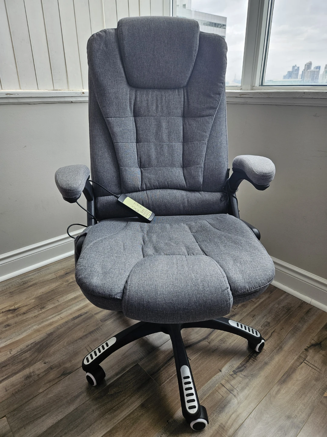 Grey Executive Desk Chair – Reclining & Massage Functions