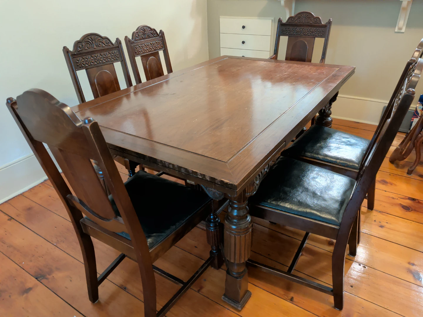 Wooden Dining Table and Chairs Set - photo 2