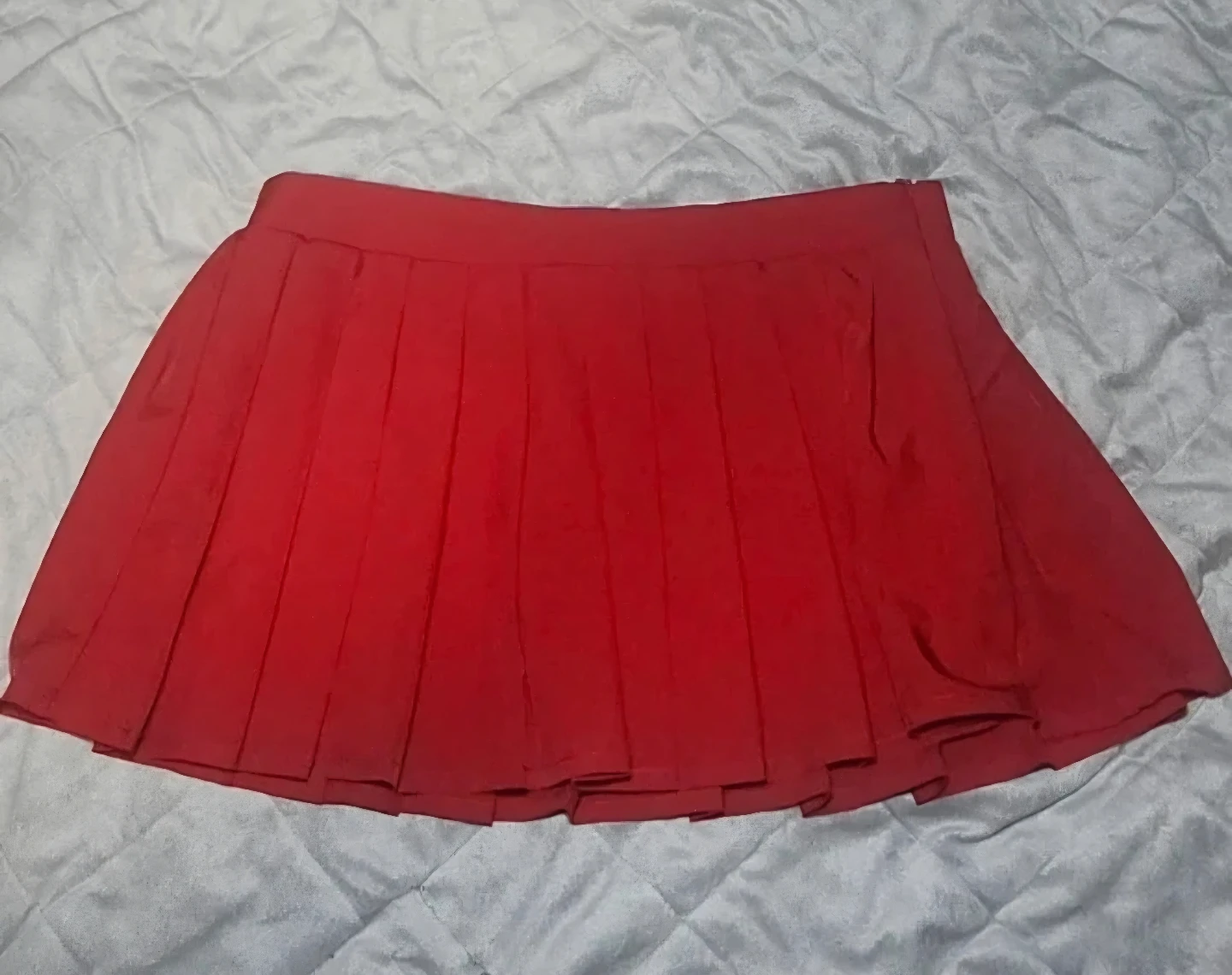 Streetwear Society Red Pleated Skirt with Shorts - Size M