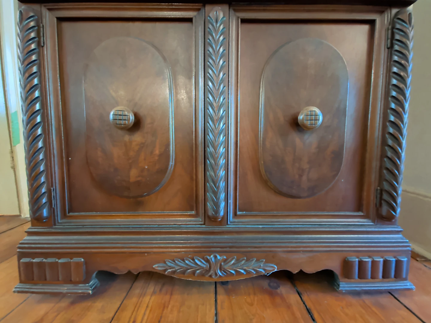 Vintage Wooden Cabinet with Doors and Drawers - photo 5