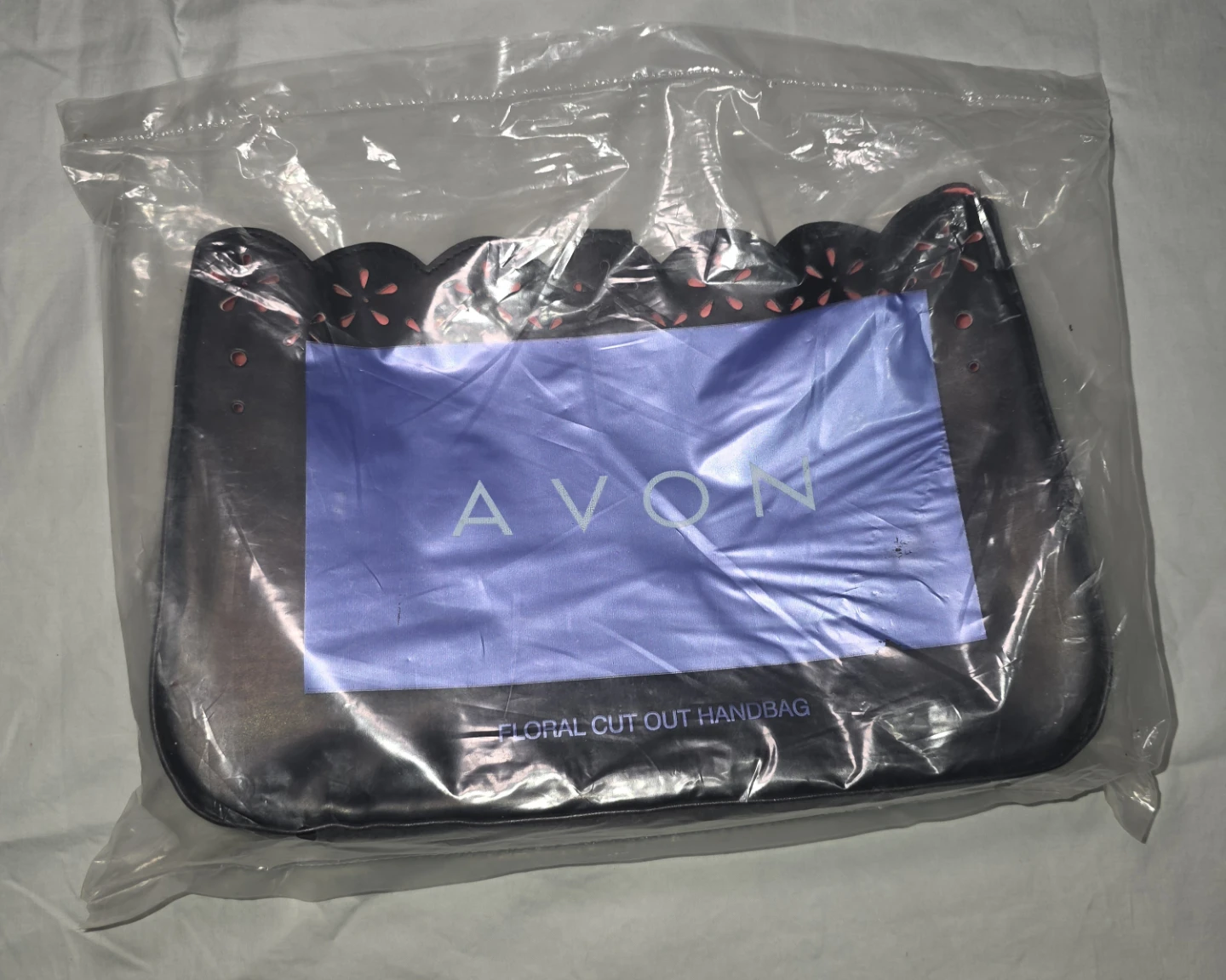 Avon Floral Cut Out Handbag - Black/Coral - photo 2
