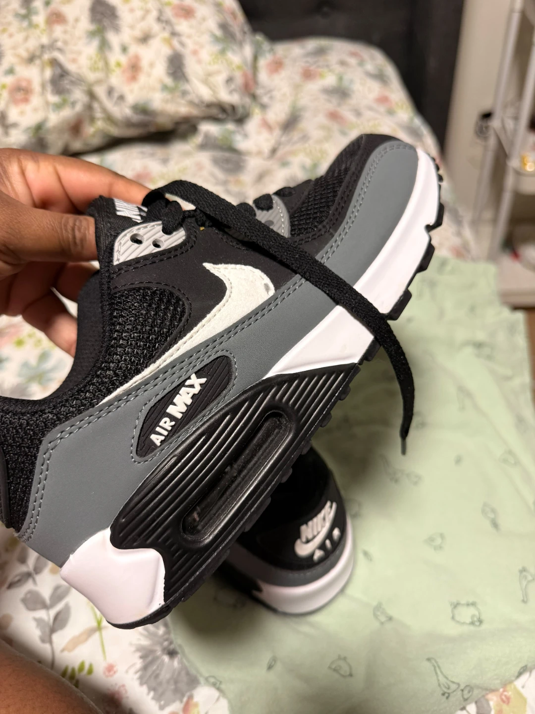 Nike Air Max 90 Shoes Black Grey White US 8 - photo 3