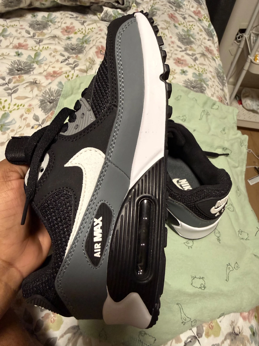 Nike Air Max 90 Shoes Black Grey White US 8 - photo 5