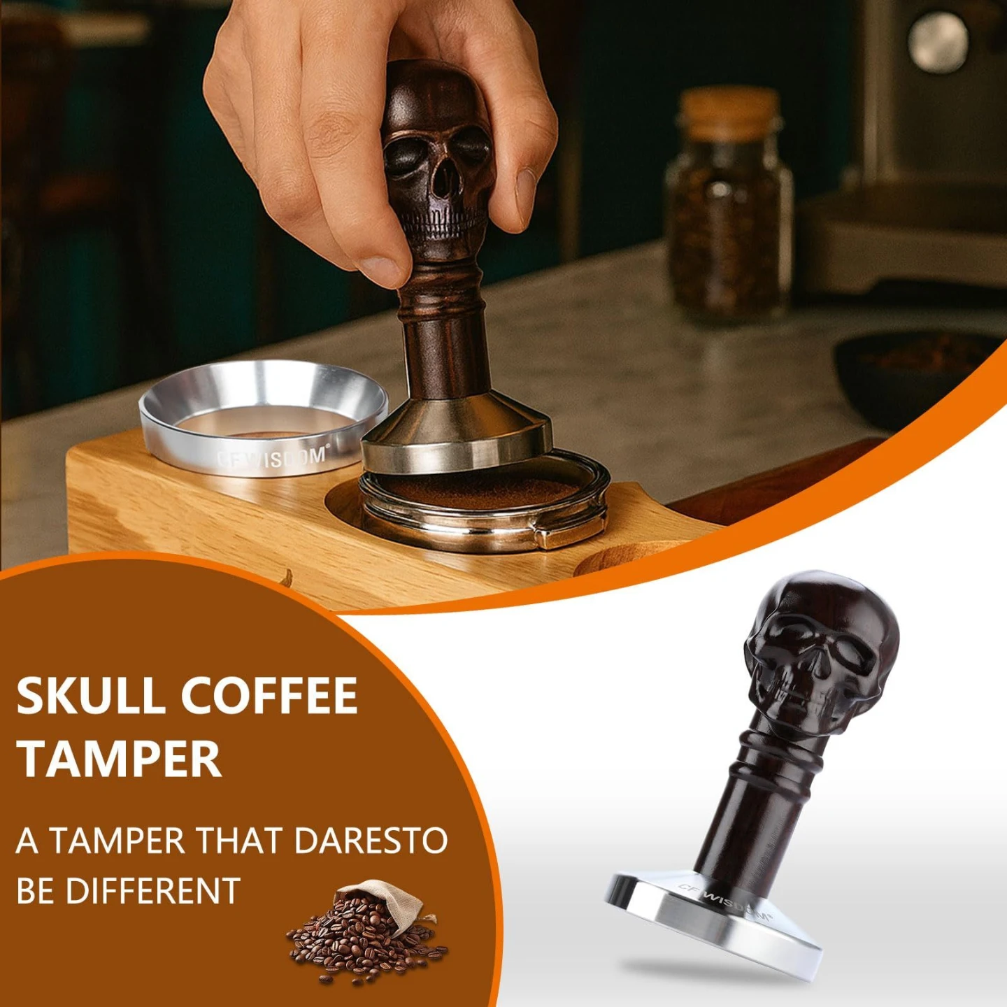 CF WISDOM Skull Professional Coffee Tamper - photo 4