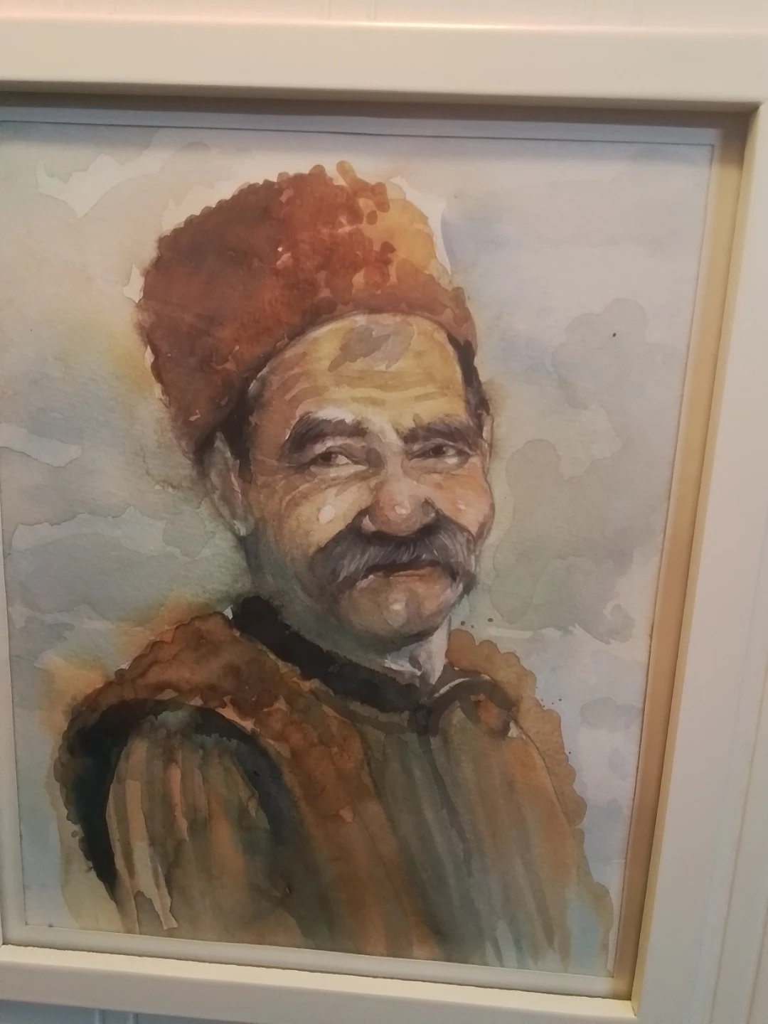 Charming Original Watercolor Portrait – Eldest Man - photo 2