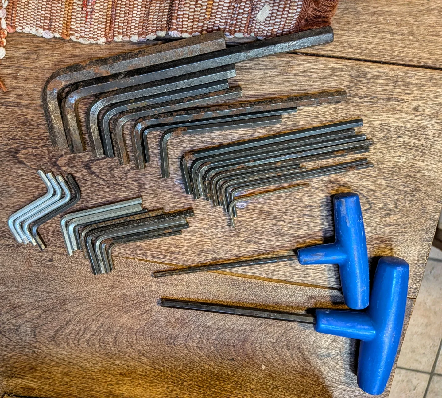 Hex Key Set,  some  with T-Handles metric and inch