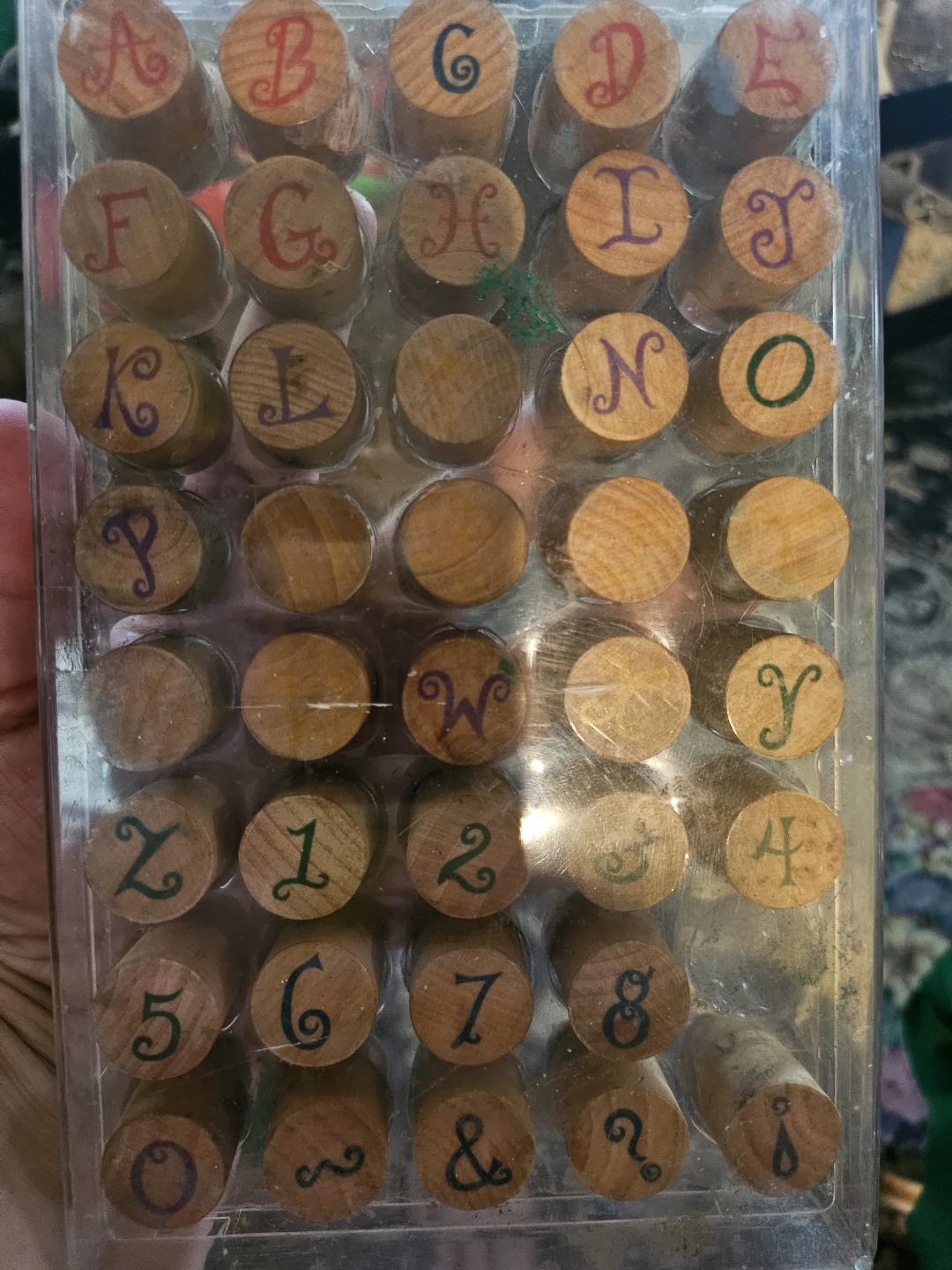 Wooden Alphabet and Number Stamps Set