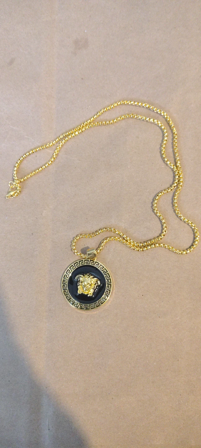 Gold plated Chain Necklace with Medusa Pendant