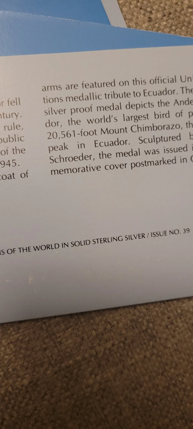 Costa Rica & Ecuador Sterling Silver Medals - photo 2