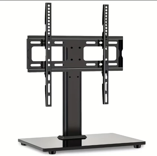 Black TV Stand with Glass Base
