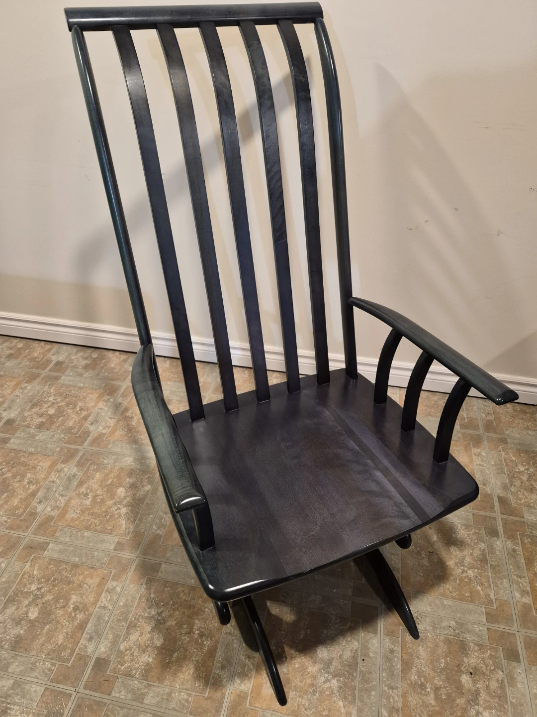 Dark Blue Glider Rocker Chair with Cushions - photo 2