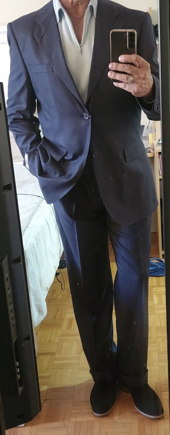 Cezareo Cabone, made in Italy, navy Suit. Size 52 - photo 2
