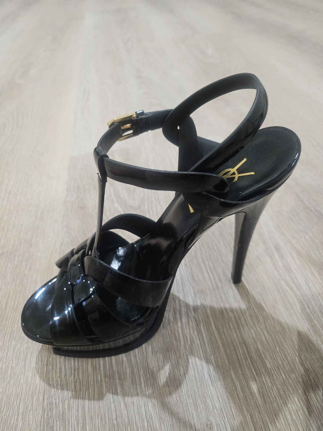 Yves Saint Laurent Black Patent Tribute Sandals - photo 2