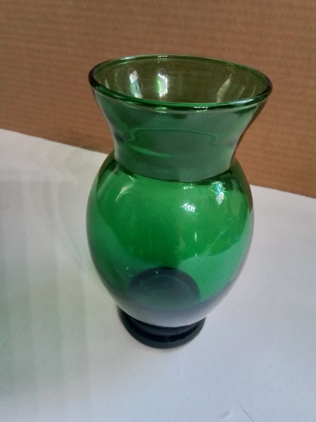 Vintage Anchor Hocking Forest Green Glass Vase