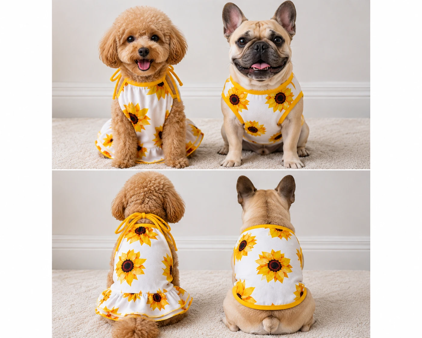 Dog Dress - Sunflower Print - photo 3