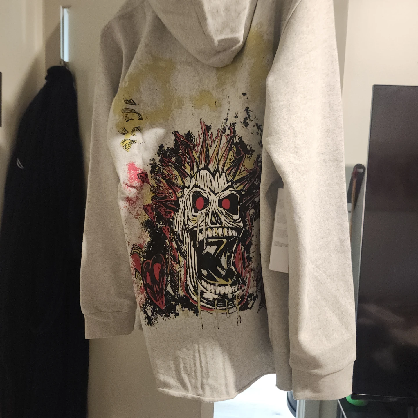 REASON Grey Skull Graphic Zip-Up Hoodie XL - photo 3