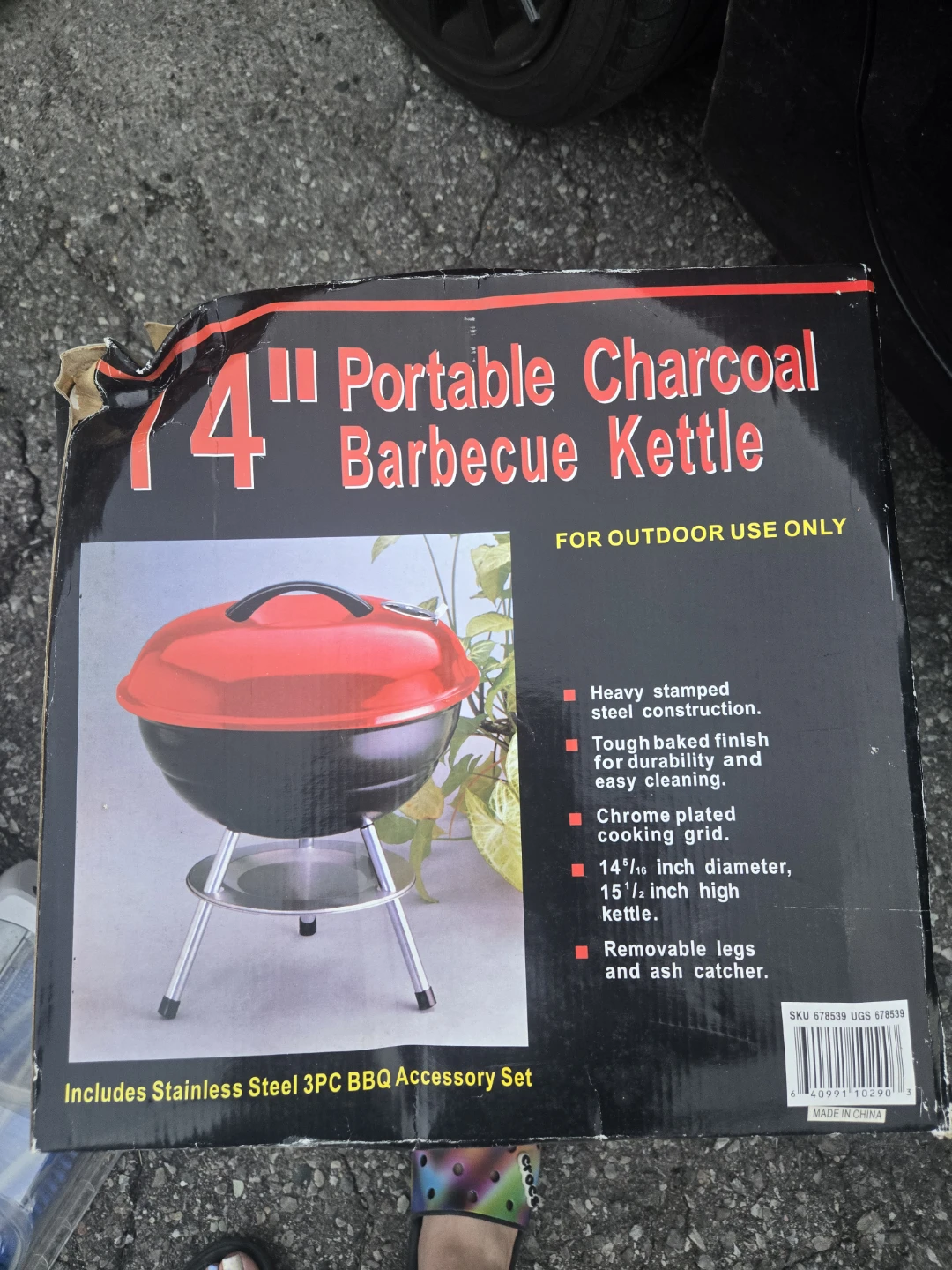 14" Portable Charcoal Barbecue Kettle