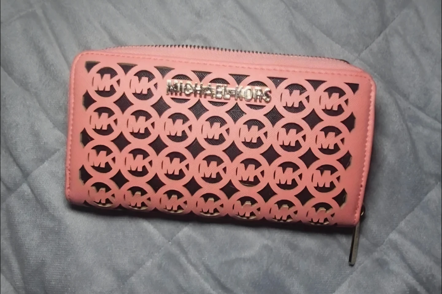 Michael Kors Pink Monogram Zip-Around Wallet