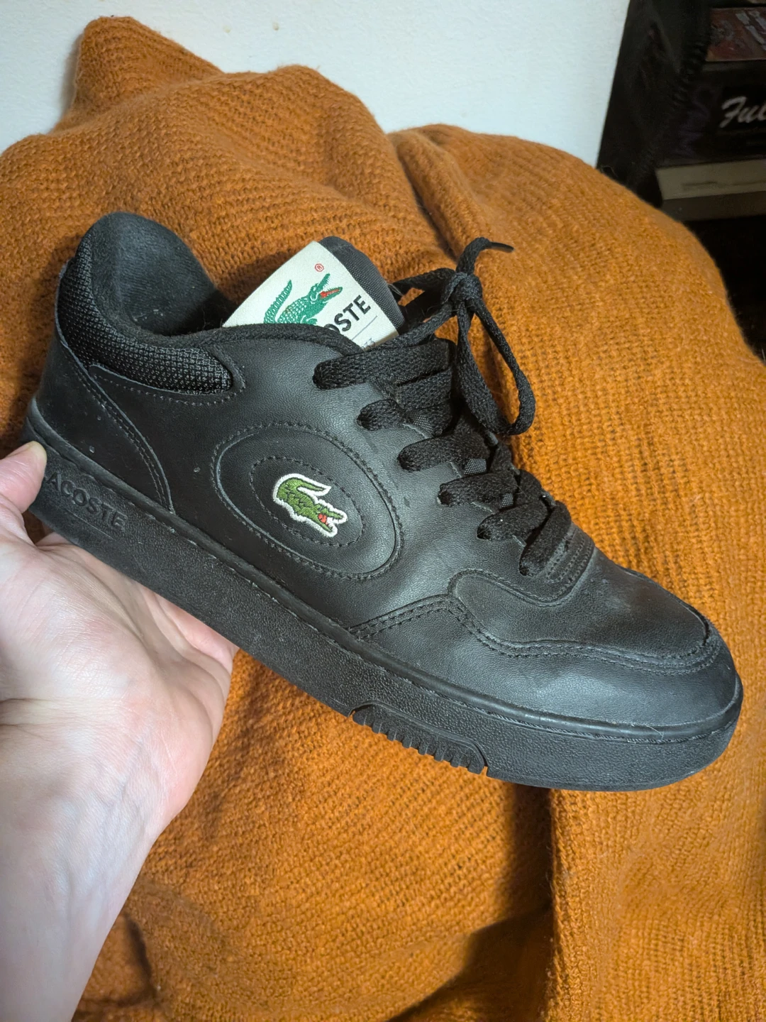 Women's 7.5 Black Lacoste Sneakers