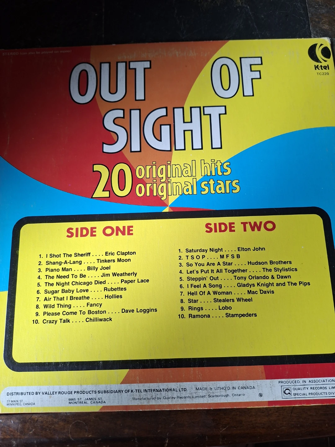 Out Of Sight 20 Original Hits Vinyl Record - photo 2