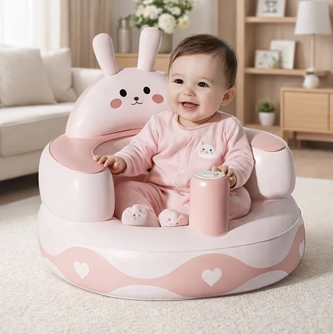 Pink Bunny Baby Sit-Up Chair