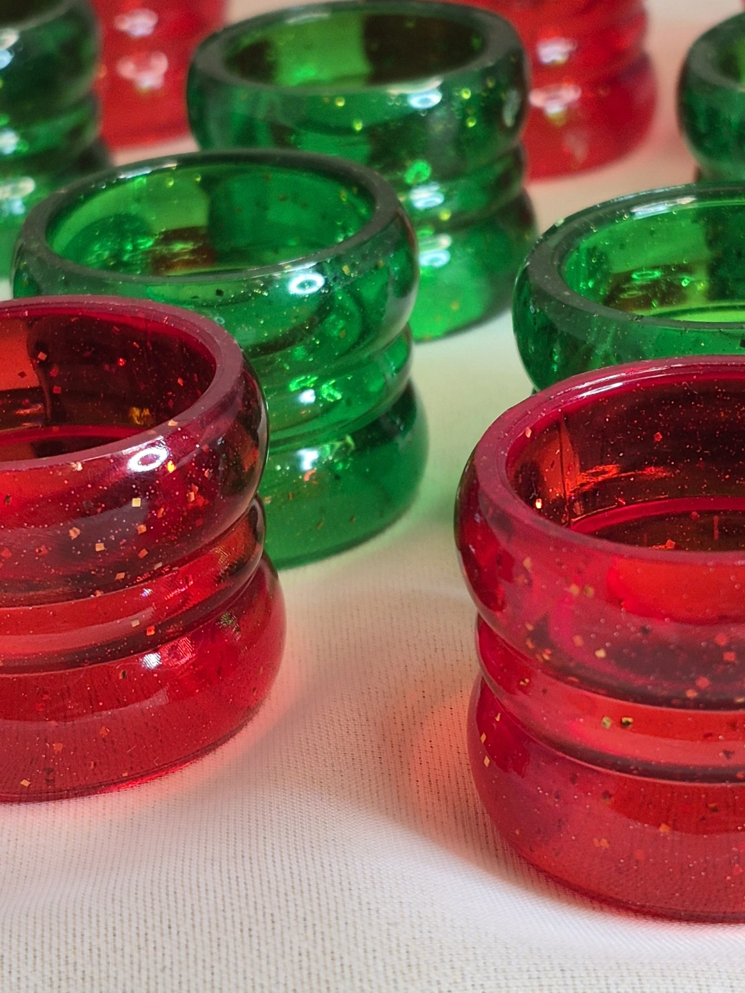 Set of 12 Plastic Christmas Holiday Napkin Rings Decor - photo 5