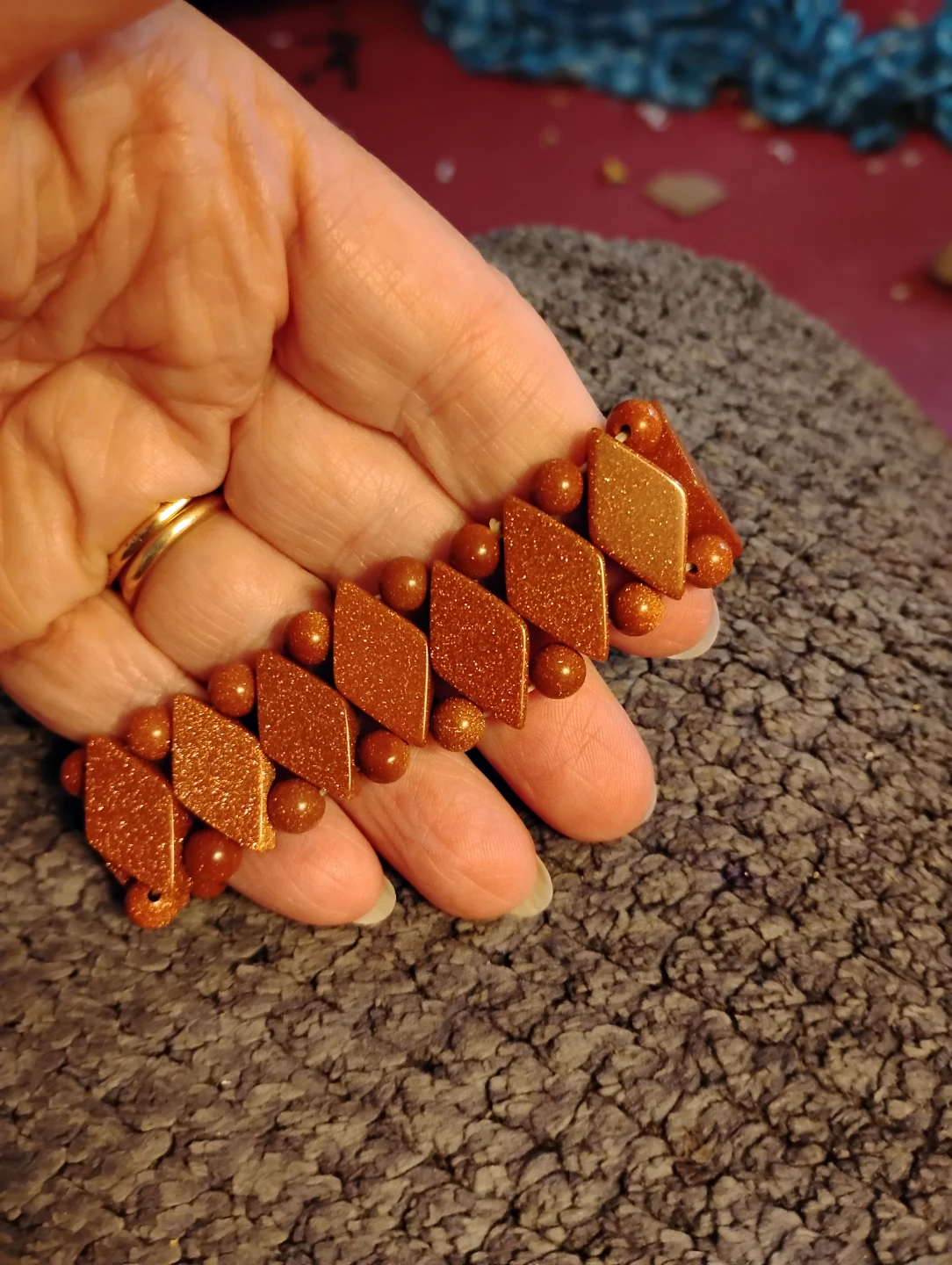 Goldstone Charm Bracelet