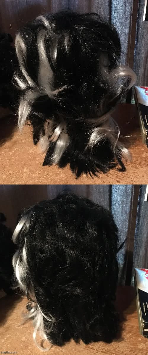 LOT OF 5 WOMEN'S WIGS BLOND BLACK CURLY BLACK & WHITE BRIDE OF F - photo 2