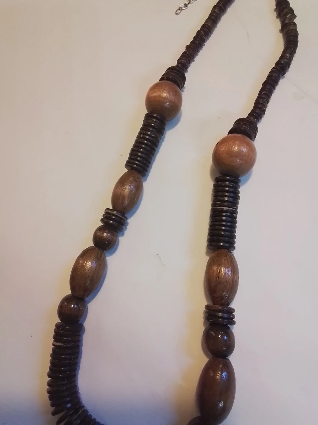 Handcrafted Mixed Wooden Bead & Coconut Shell Strand Necklace - photo 2