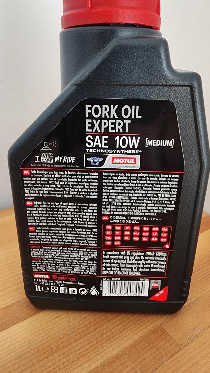 Motul Fork Oil SAE 10W-Medium 1L - photo 2